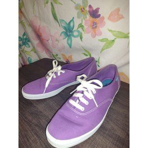 Purple Keds sneakers women's 9 super clean and cute white bottoms purple canvas